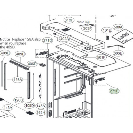 Hinge AssemblyUpper Right LG