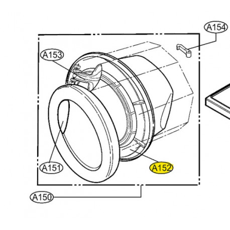 Frame Interior da porta para Maquina Roupa LG