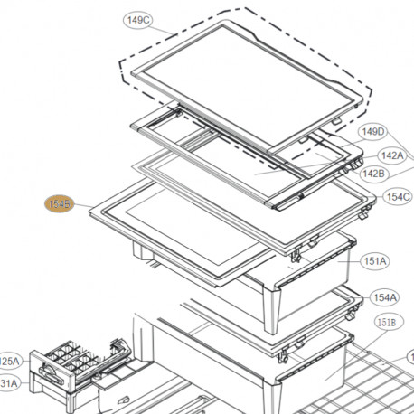 Prateleira do Refrigerador para Frigorifico LG