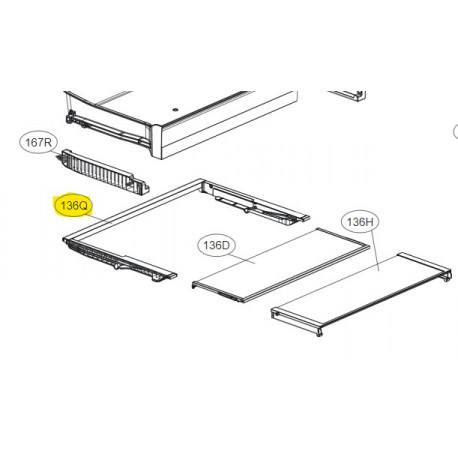 Frame da Prateleira para Frigorifico LG