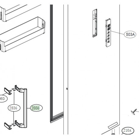 Puxador da Porta para Figorifico LG