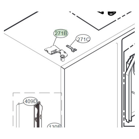 Hinge AssemblyUpper Freezer LG