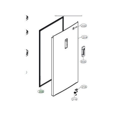 Borracha da Porta do Refrigerator para Frigorifico LG