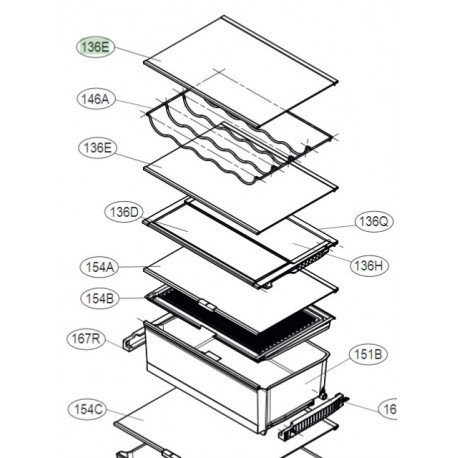 Shelf AssemblyRefrigerator LG