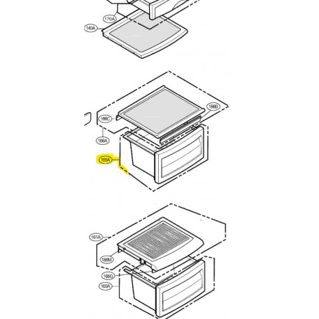 Gaveta do Refrigerador para Frigorifico LG